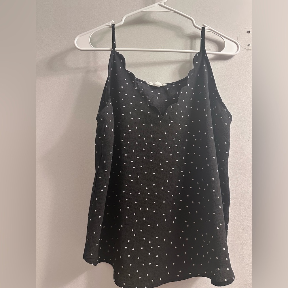 Elegant Black Polka Dot Camisole